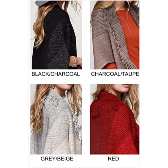 Red Boho Chic Cardi Sweater Shrug O/S - Picture 6 of 6